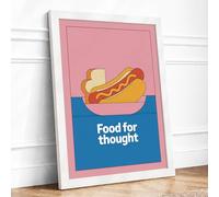 Food for Thought Modern Framed Wall Art Print A2 (59.4×42cm) White, Wall Decor for Living Room, Bedroom, Office & Home, Ready to Hang, Art Gift