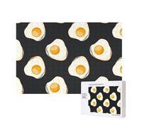Food Fried Eggs Dark,300 Pieces Wooden Jigsaw Family Game Jigsaw Puzzles for Adults Teens Home Decor