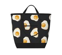 Food Fried Eggs Dark,Lunch Bags Large Capacity Insulated Tote Bag For Women Men Work Picnic Travel