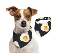 Food Fried Eggs Dark,Pet Bib Scarf Cats Dog Bandana Dogs Towel Bib Adjustable Pet Scarf,M