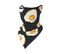 Food Fried Eggs Dark Windproof Mask,Neck Gaiter Winter Motorcycle Face Cover