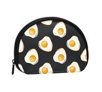 Food Fried Eggs DarkSmall Makeup Sanitary Napkin Storage Bag,Women's Cosmetic Coin Purse