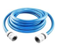 Food Grade Blue 1/2" Flexible Reinforced Water Pipe for Caravan/Camping/Drinking Water Universal Click tap Connection (with connectors) (1m)