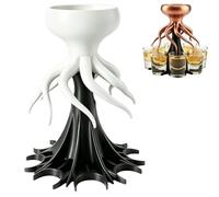 Food Grade Eight-Shot Dispenser, 3D Printed Octopus 6or8 Shot Alcohol Dispenser, Fun Alcohol Shot Dispenser for Drink Cocktail Juice, Unique Fun Bar Accessories Drink Tool (White, 8 Shot)
