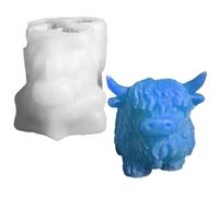 Food Grade Highland Cow Mould - Animal Cake Snack Mold, Jelly Gummy Ice Tray | Freezer Oven Microwave Dishwasher Bakeware, Pralines Truffles Fondant Confectionery Party with 3D Character Design