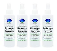 Food Grade Hydrogen Peroxide - Purest Grade 3% - 200ml Spray - Pack of 4 - Non Stabilised - Contains Zero Additives - 10 Vols