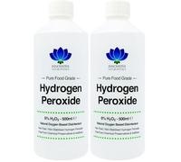 Food Grade Hydrogen Peroxide - Purest Grade 6% - 500ml - Unstabilized and Additive Free - 20 vols (Pack of 2)