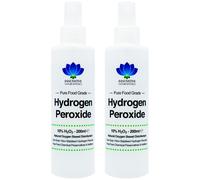 Food Grade Hydrogen Peroxide Spray 10% - 200ml Pack of 2 - BPA-Free HDPE Bottle, No Additives