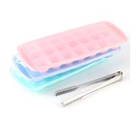 Food Grade Ice Cube Trays - PP Material, Removable Sealed Lids, Stackable Space Saving Design, Odor, Multi - Layer for Cocktails Whiskey & More, Easy Clean, 3 - Pack
