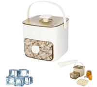 Food Grade Press Type Ice Cube Tray One Click Quick Release with Storage Bin Portable Reusable Suitable for Home Daily Drink Making (White)