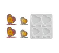 Food Grade Silicone 4 Heart Craft for Resin Soap and Art Creation
