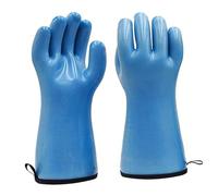 Food-Grade Silicone Heat-Resistant Gloves - 500°F High Temp Protection For Oven/Microwave, Cold-Resistant For Freezer Work | Multi-Use Anti-Scald Gloves For Kitchen & Industrial Tasks(Blue,X-Large)