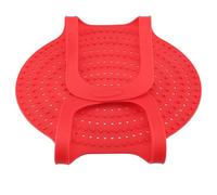 Food Grade Silicone Turkey Lifter Poultry Lifter Non Stick Heat Resistant Cooking Mat for Roasting Chicken Turkey Meat Red Orange Green 23.2x12.4 Inches (Red)
