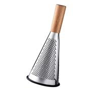 Food Grade Stainless Steels Cone Shaped Grater for Carrots Potatoes Cheese Shaver with Comfortable Wooden Handle Vegetable Cutter Grater
