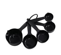Food Graded Silicon Measuring Cups and Spoons Set for Kitchen&Baking 6pcs Black