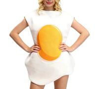 Food Halloween Costume - Poached Egg & Bacon Cosplay Outfit | Carnival Dress Up | Masked Party On Stage | Role Play Activities Social Media Content Creators A