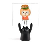 Food Hamburger Bread Vegetable Jam Fat UU Memo Holder Cartoon Black Cat Stand Decoration