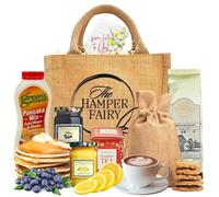 Food Hamper Gift with Tea, Coffee, Biscuits, Pancake Mix, Jam and Lemon Curd - Mum's Gift, Birthdays, Get Well Soon, Uni Care Package, Grandma Gifts, House Warming and More by The Hamper Fairy