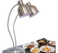 Food Heat Lamp, Commercial Buffet Warmer Double Head Multi-Directional for Parties Pizza Steak Fried Chicken Catering