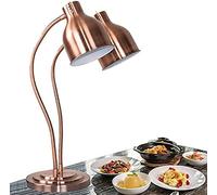 Food Heat Lamp Freestanding, Commercial Food Warmers For Parties Buffets For Pizza Steak Fried Chicken, Double Head Multi-directional Adjustment Catering Food Warmer Lights,Rose Gold,Super2