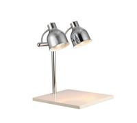 Food Heat Lamp, Warmer Light Lamp for Buffet Food Service, 500W Commercial Food Warmer Lamp, Marble Base, Rapid & Stable Heating, for Kitchen Restaurant (Double Head)(G)