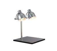 Food Heat Lamp, Warmer Light Lamp for Buffet Food Service, 500W Commercial Food Warmer Lamp, Marble Base, Rapid & Stable Heating, for Kitchen Restaurant (Double Head)(C)