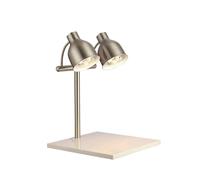 Food Heat Lamp, Warmer Light Lamp for Buffet Food Service, 500W Commercial Food Warmer Lamp, Marble Base, Rapid & Stable Heating, for Kitchen Restaurant (Double Head)(H)