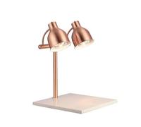 Food Heat Lamp, Warmer Light Lamp for Buffet Food Service, 500W Commercial Food Warmer Lamp, Marble Base, Rapid & Stable Heating, for Kitchen Restaurant (Double Head)(E)