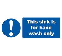 Food Hygiene Kitchen Sink is For Hand Wash Only Sign Self Adhesive Gloss Sticker 165mm x 65mm