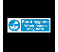 Food Hygiene Wash Hands Only Here Plastic Sign with double sided fixing tape - Food Preparation/Safety/Wash Hands/Clean/Kitchen (MISC1)