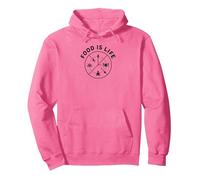 Food is Life: Culinary Wellness Lifestyle Pullover Hoodie, Adult Unisex, Bright Pink, XXL