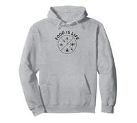 Food is Life: Culinary Wellness Lifestyle Pullover Hoodie, Adult Unisex, Heather Grey, M