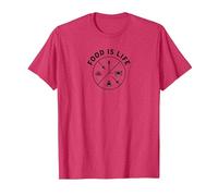 Food is Life: Culinary Wellness Lifestyle T-Shirt, Men, Red Heather, M