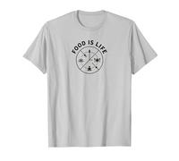 Food is Life: Culinary Wellness Lifestyle T-Shirt, Men, Silver, M