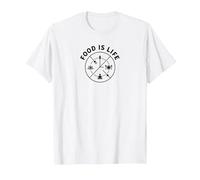 Food is Life: Culinary Wellness Lifestyle T-Shirt, Men, White, 3XL