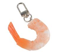 Food Keychains Realistic Creative Fun Cute Keyring Seafood Lover | Shrimp Realistic Simulated Food Orange Fake Shrimp Key Ring Pendant Charm for Purse Car Key School Bag Backpack Handbag