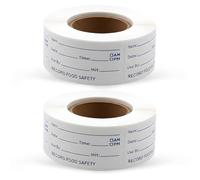 Food Labels, 2 Rolls 1000 Sheets Blue Striped Food Stickers 5×2.5cm, Freezer Labels for Containers, Jars, Pantry Organisation(Blue)