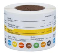 Food Labels Stickers, 250 Pcs 2 X 3 Inch Restaurant Quality Shelf Life Day Dots Food Freezer Date Labels Easy Peel Off for Home Kitchens Jam Jar Covers Pantry