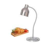 Food Lamp Warmer, Food Heat Lamp with Bulb 250W Stainless Steel, to Keep Food and Dishes Warm, Silver-Singlehead