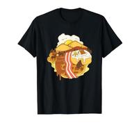 Food Landscape Bacon Egg Waffle Value Graphic T-Shirt, Men, Black, L