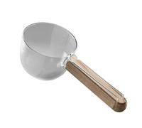 Food Measuring Scoop, Rice Spoon with Scale, PET Stainless Steel Cooking Utensil with Built-in Clip, Multi-Purpose Spoon for Coffee Milk Powder Sugar Salt, Portion Control Kitchen Tool, 19x8x6.5cm