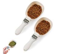 Food Measuring Scoop Scale, Digital Measuring Spoon Scale, Polygons Spoon with Adjustable Scale, Measuring Weighing Spoon Scale for Dispensing Food, Condiments and Dog Cat Food, 800g/0.1g (2PCS)