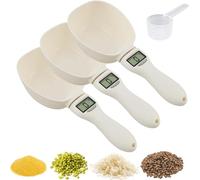 Food Measuring Scoop Scale, Emboadlie Food Measuring Scoop Scale, 5 Units of Measurement Digital Measuring Spoon, for Kitchen/Pet Food Measuring Scoop (3PCS)