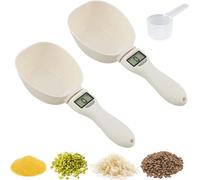 Food Measuring Scoop Scale, Emboadlie Food Measuring Scoop Scale, 5 Units of Measurement Digital Measuring Spoon, for Kitchen/Pet Food Measuring Scoop (2PCS)