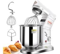 Food Mixer, 500W Dough Kneading Machine with 7L Stainless Steel Bowl and Security Shield - Ideal Commercial Equipment for Pizzerias and Restaurants