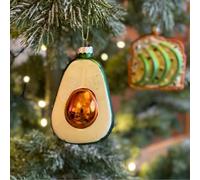 Food or Drink Glass Christmas Bauble (Avocado Half 9x6x4.5cm)