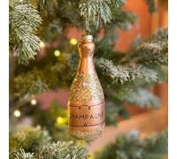 Food or Drink Glass Christmas Bauble (Champagne Bottle 13.5x5x5cm)