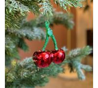 Food or Drink Glass Christmas Bauble (Cherries 9x6.5x4cm)