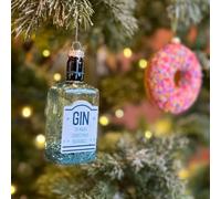Food or Drink Glass Christmas Bauble (Gin Bottle 11x4.5x3cm)