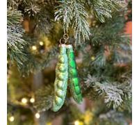Food or Drink Glass Christmas Bauble (Green Beans 9x3x2cm)